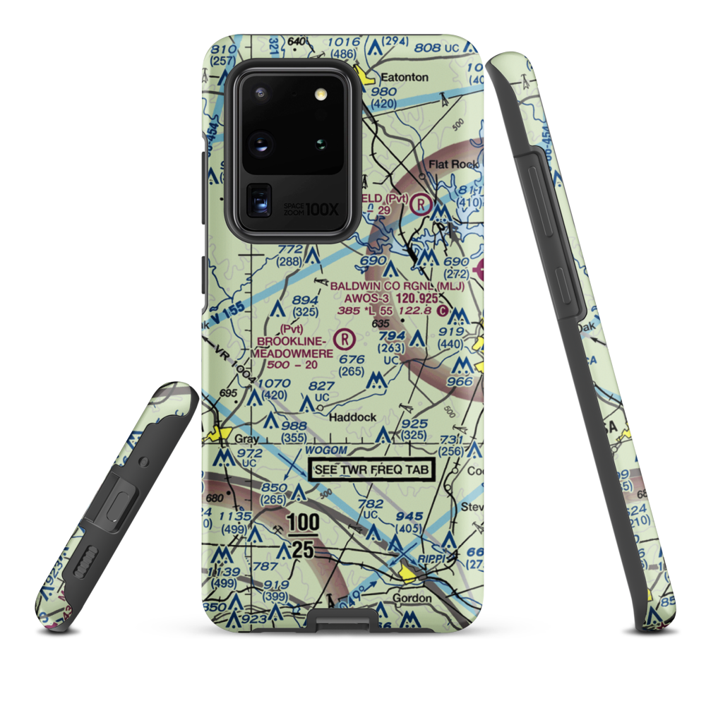 Brookline - Meadowmere Airport (9GA6) VFR Sectional Samsung Phone Case Samsung Galaxy S20 Ultra model shown