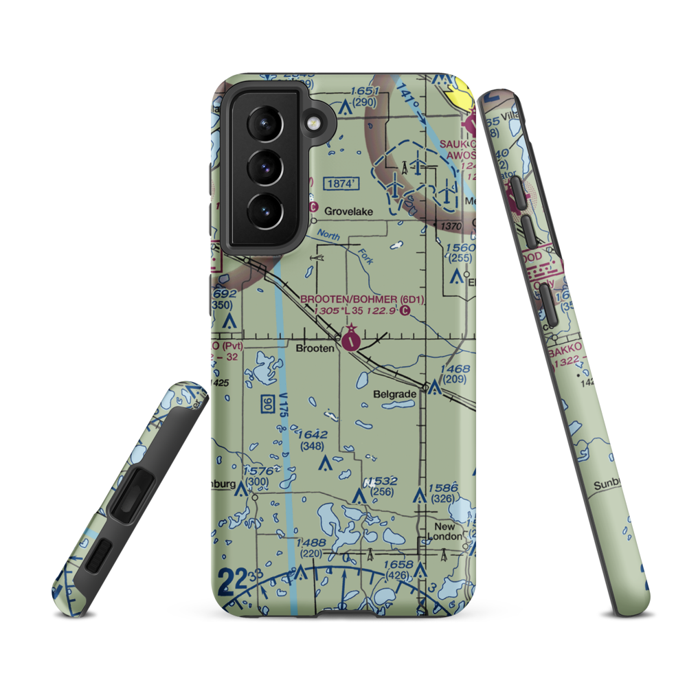 Brooten Municipal Airport (6D1) VFR Sectional Samsung Phone Case Samsung Galaxy S21 FE model shown