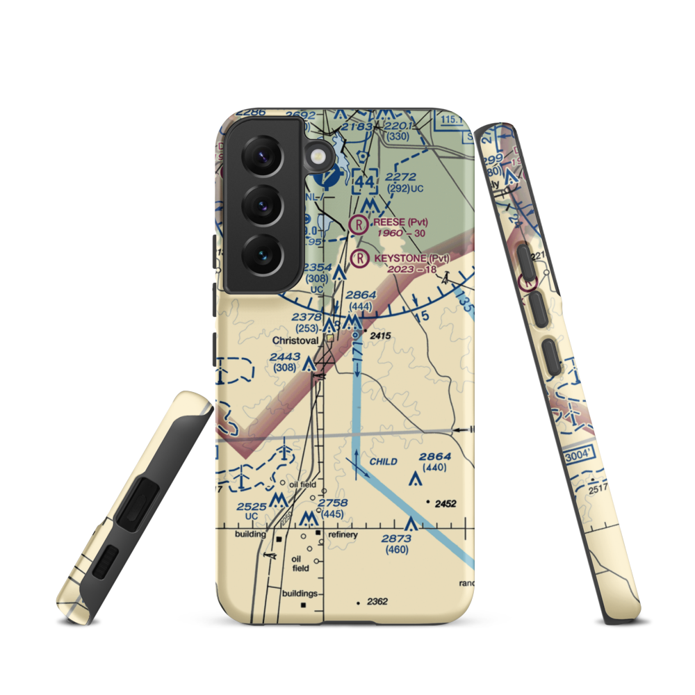 Brown Field (96TX) VFR Sectional Samsung Phone Case Samsung Galaxy S22 model shown