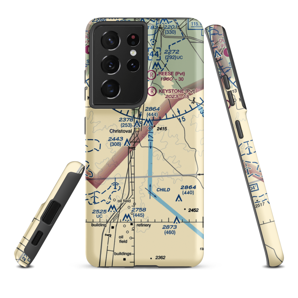 Brown Field (96TX) VFR Sectional Samsung Phone Case Samsung Galaxy S21 Plus model shown