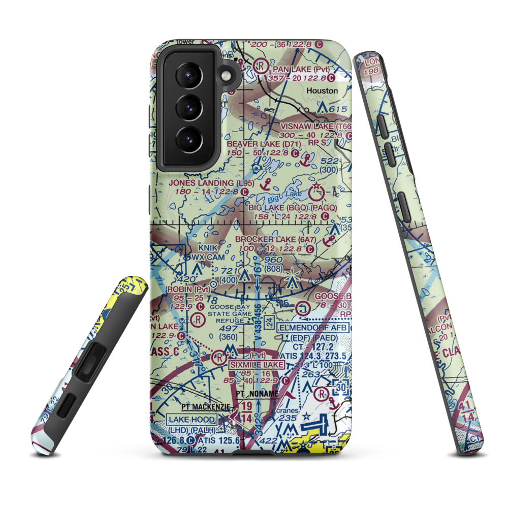 Brown's Homestead Airport (95AK) VFR Sectional Samsung Phone Case Samsung Galaxy S21 Plus model shown