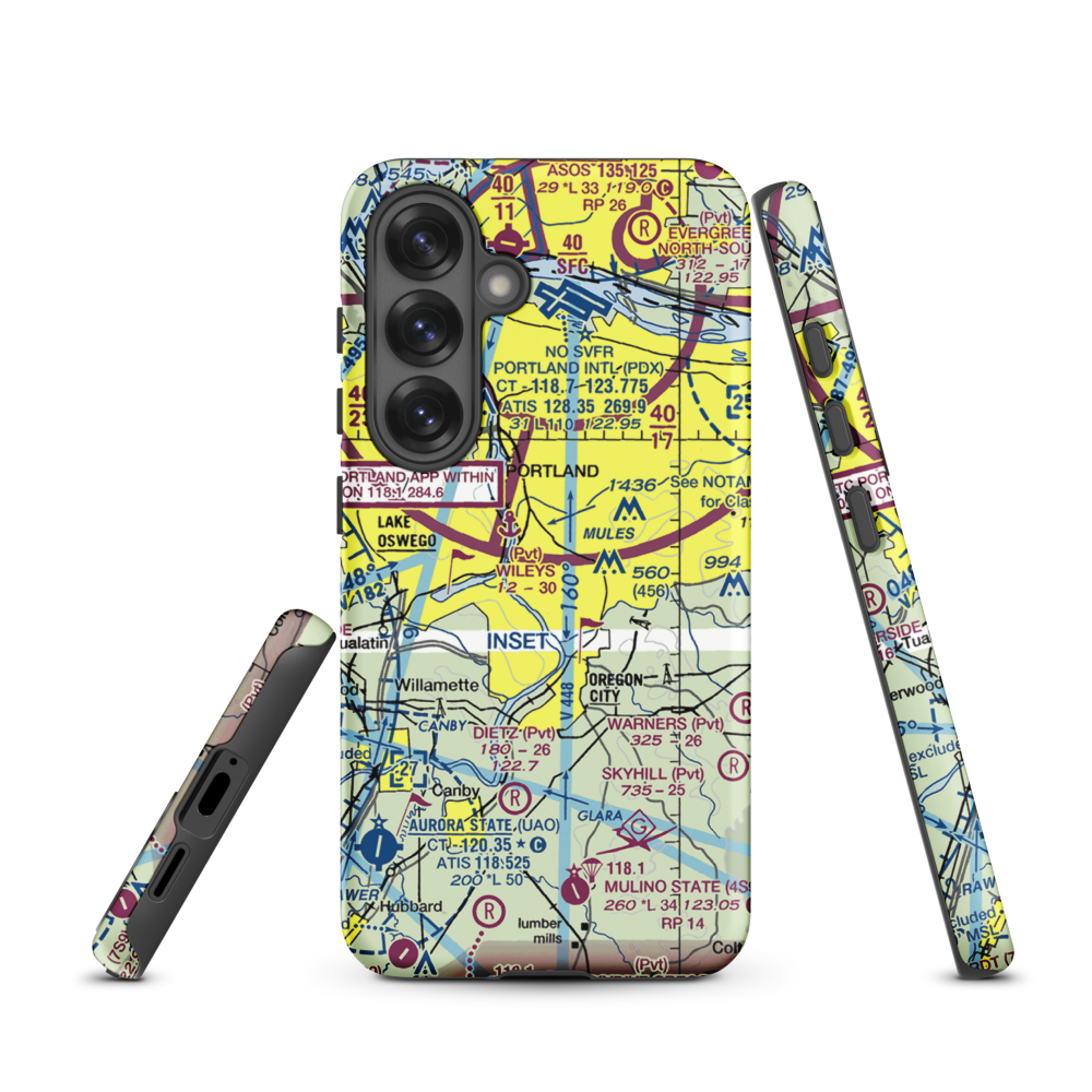 Bruce's Airport (07OR) VFR Sectional Samsung Phone Case Samsung Galaxy S25 model shown