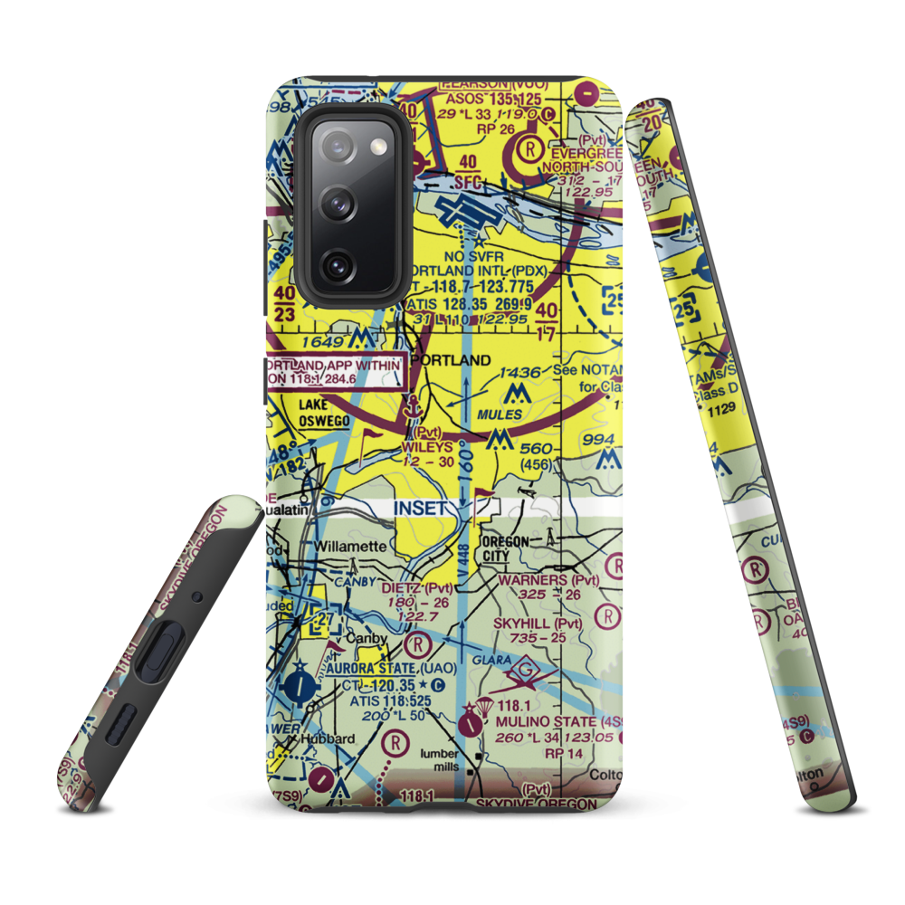 Bruce's Airport (07OR) VFR Sectional Samsung Phone Case Samsung Galaxy S20 FE model shown