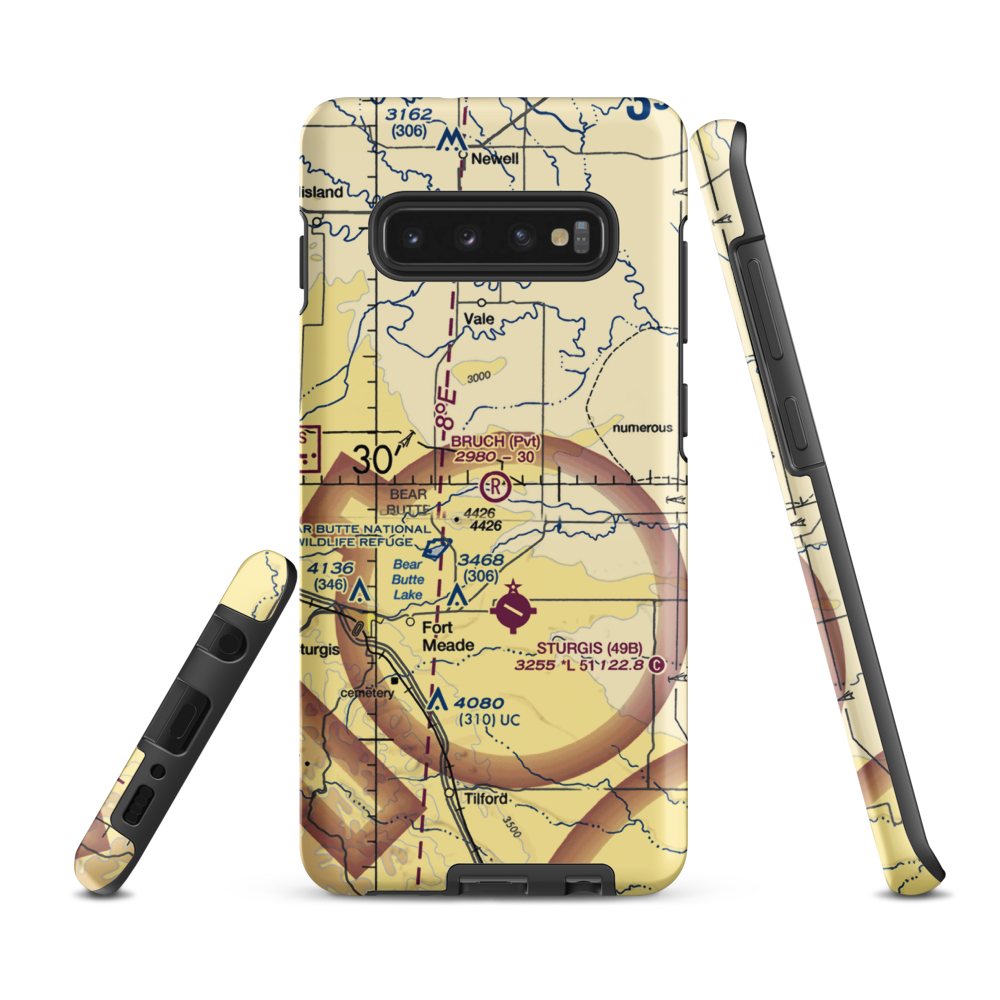Bruch Airfield (SD35) VFR Sectional Samsung Phone Case Samsung Galaxy S10 Plus model shown