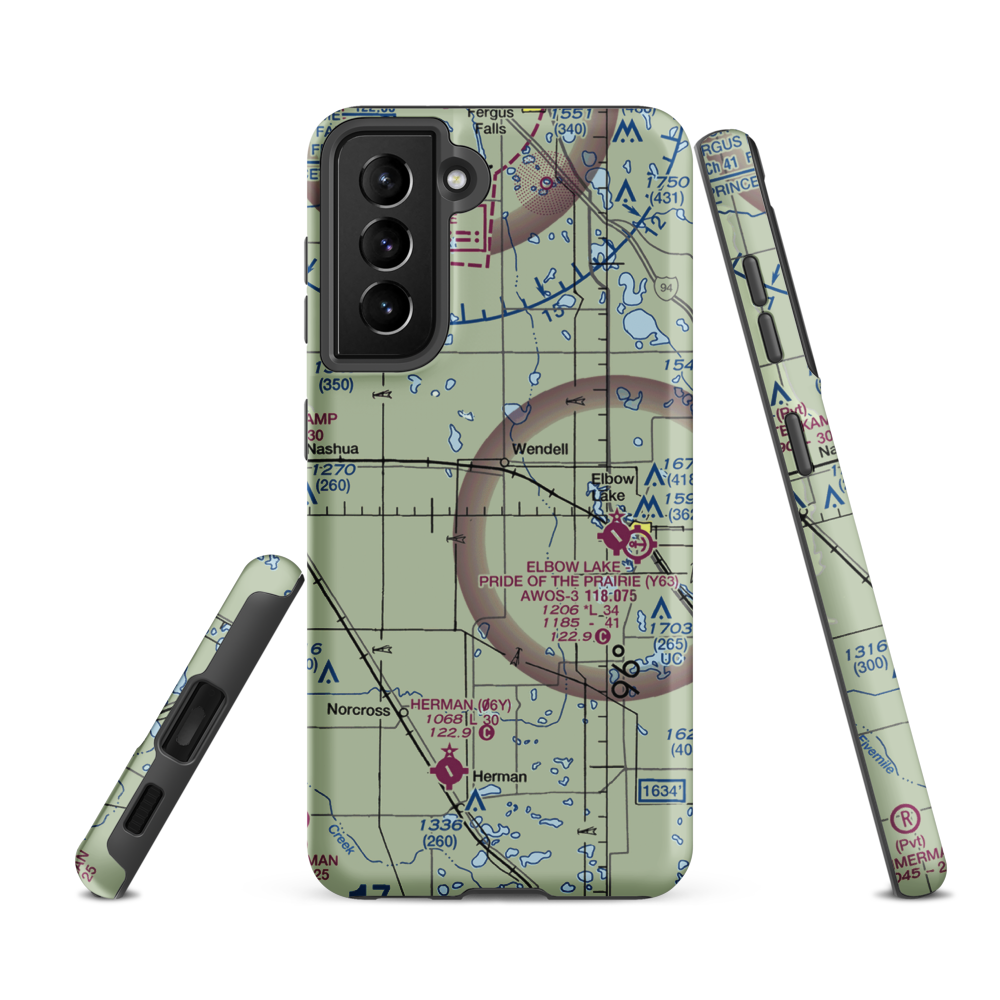 Brutlag Farms Airport (92MN) VFR Sectional Samsung Phone Case Samsung Galaxy S21 Ultra model shown
