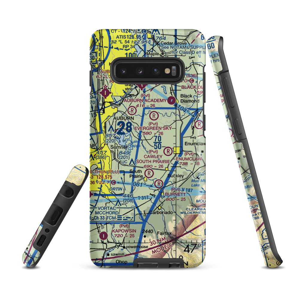 Bryan Airport (WN87) VFR Sectional Samsung Phone Case Samsung Galaxy S10 Plus model shown