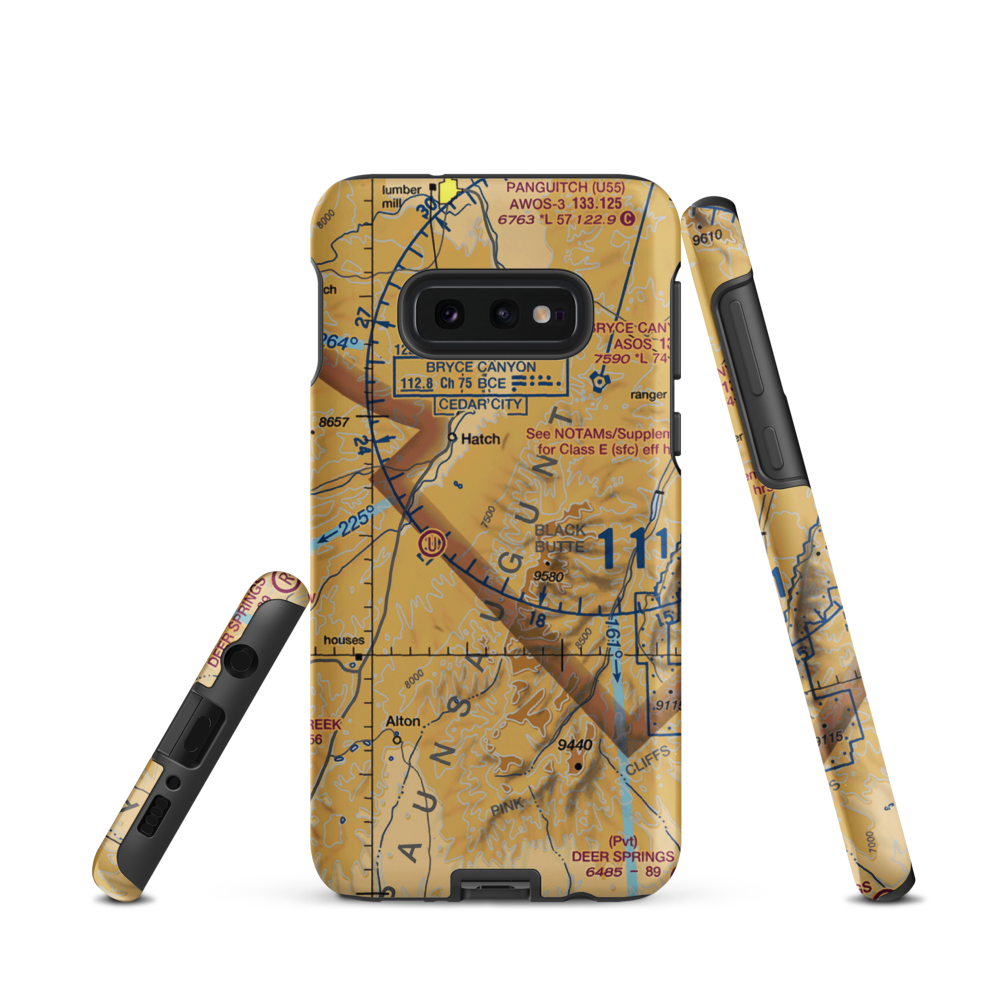Bryce Woodland Estates Landing Strip (UT26) VFR Sectional Samsung Phone Case Samsung Galaxy S10e model shown