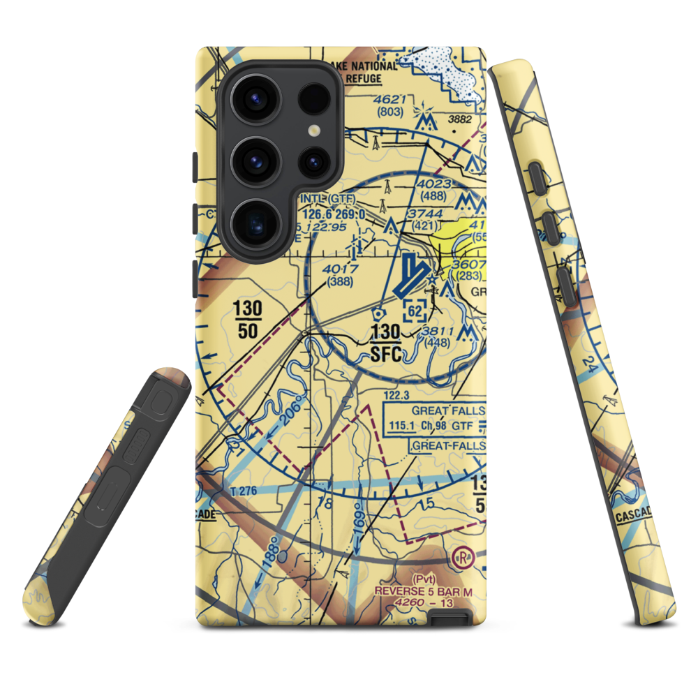 Buchanan Ranch Airport (MT75) VFR Sectional Samsung Phone Case Samsung Galaxy S23 Ultra model shown