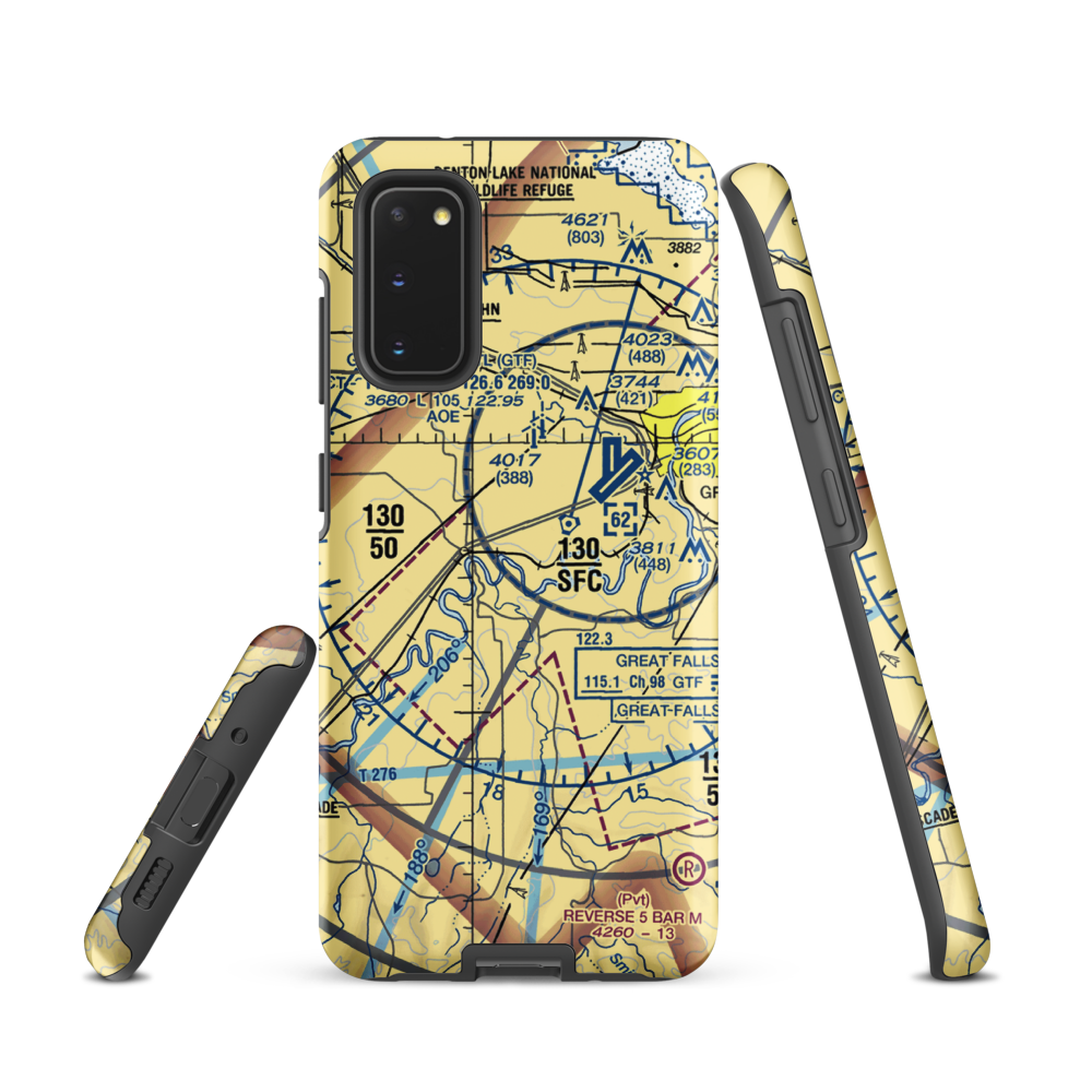 Buchanan Ranch Airport (MT75) VFR Sectional Samsung Phone Case Samsung Galaxy S20 model shown