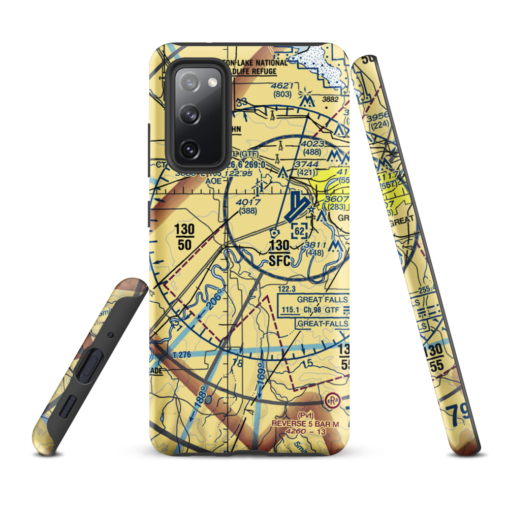 Buchanan Ranch Airport (MT75) VFR Sectional Samsung Phone Case Samsung Galaxy S20 FE model shown