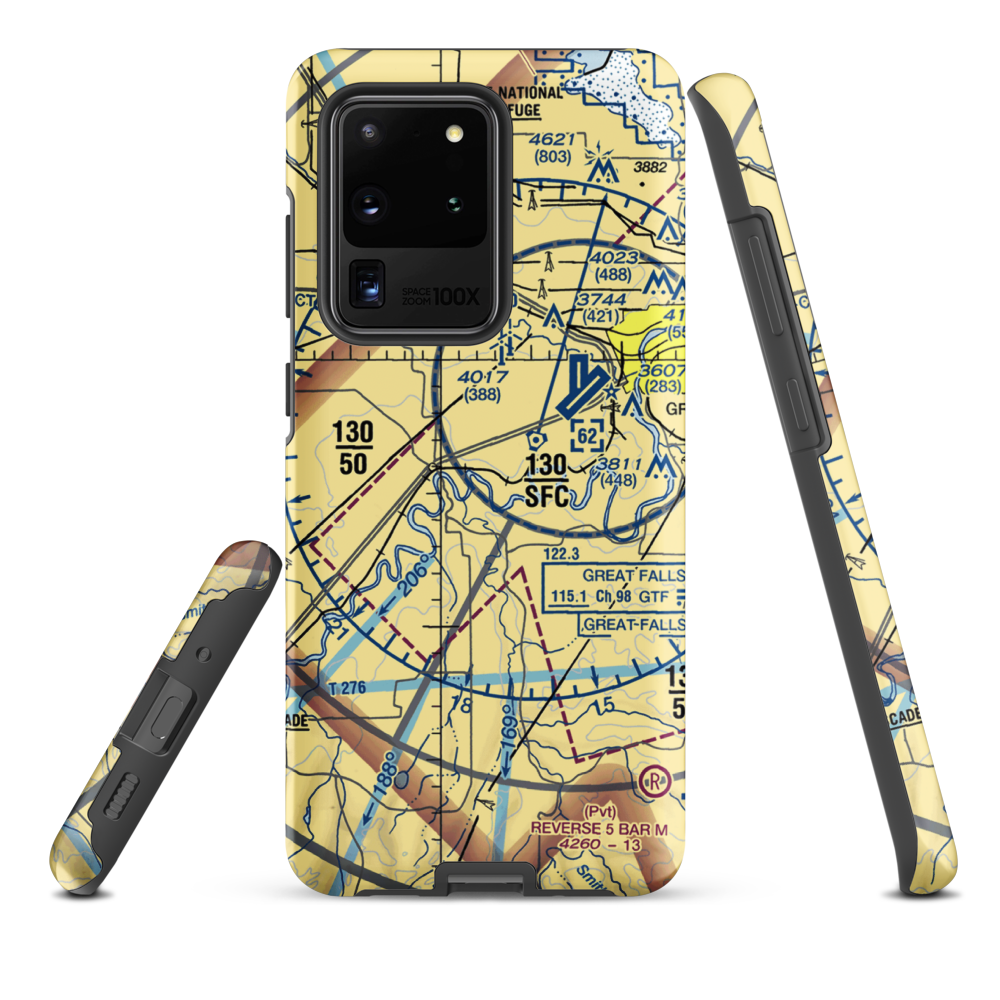 Buchanan Ranch Airport (MT75) VFR Sectional Samsung Phone Case Samsung Galaxy S20 Ultra model shown