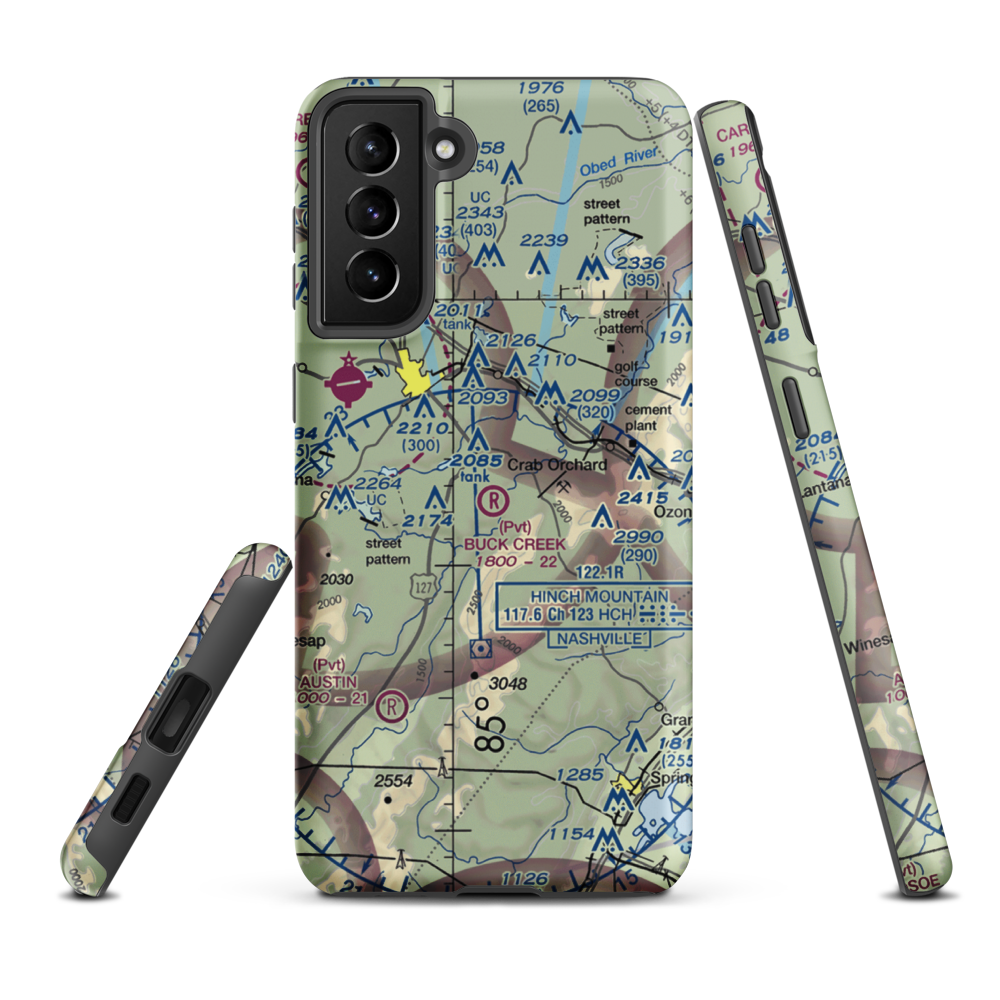 Buck Creek Ranch Airport (4TN2) VFR Sectional Samsung Phone Case Samsung Galaxy S21 Plus model shown
