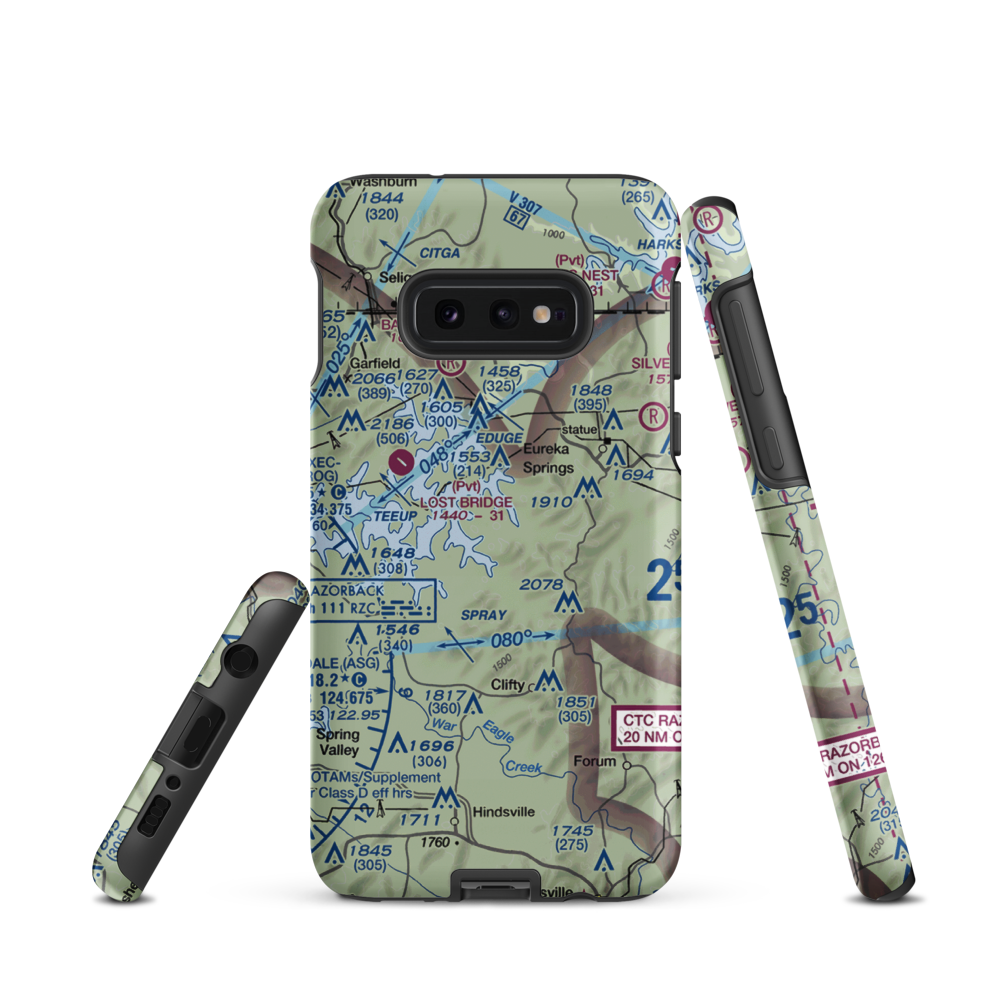Buck Mountain Airport (18AR) VFR Sectional Samsung Phone Case Samsung Galaxy S10 Plus model shown