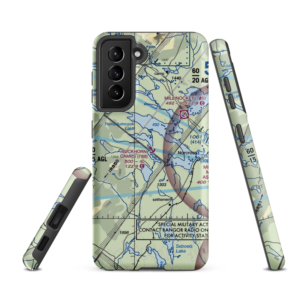Buckhorn Camps Seaplane Base (78B) VFR Sectional Samsung Phone Case Samsung Galaxy S21 FE model shown