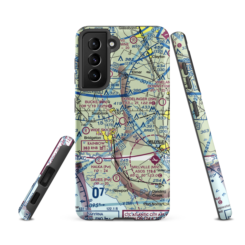 Bucks Airport (00N) VFR Sectional Samsung Phone Case Samsung Galaxy S21 FE model shown