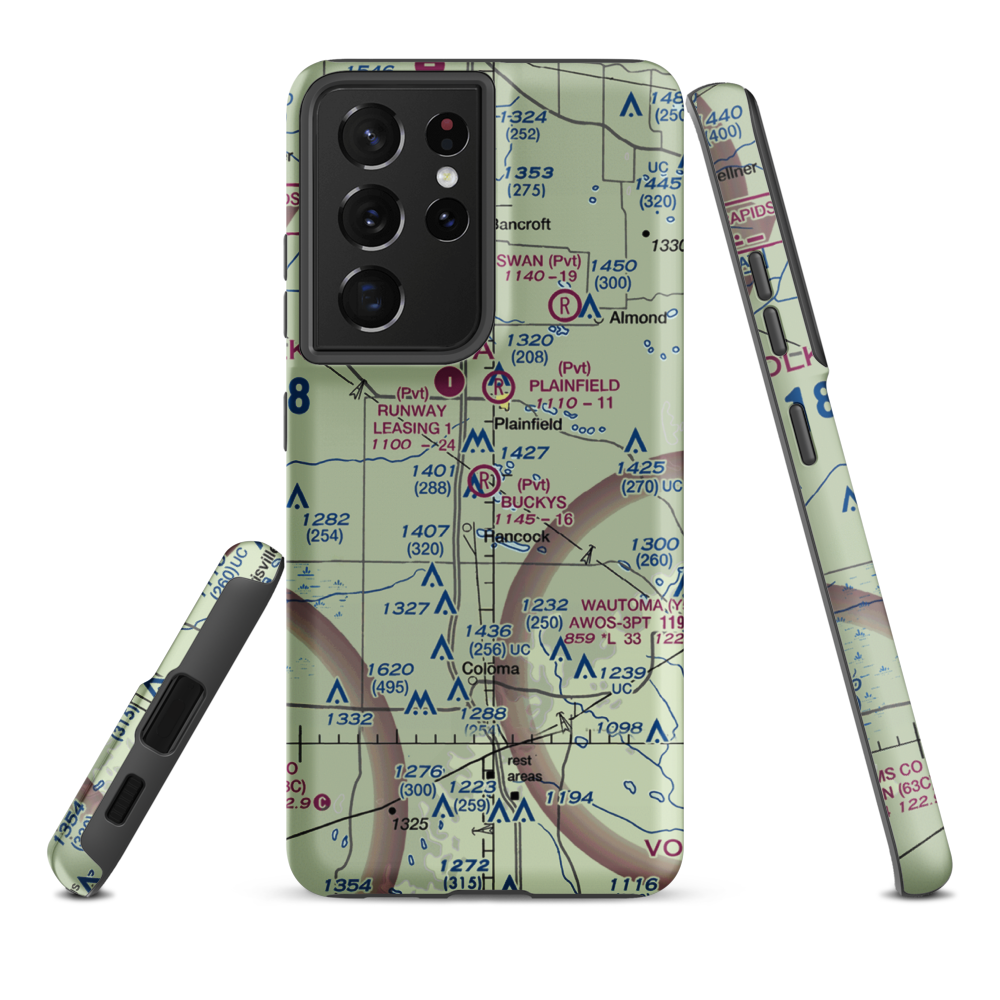 Bucky's Airpark (WN09) VFR Sectional Samsung Phone Case Samsung Galaxy S21 Ultra model shown