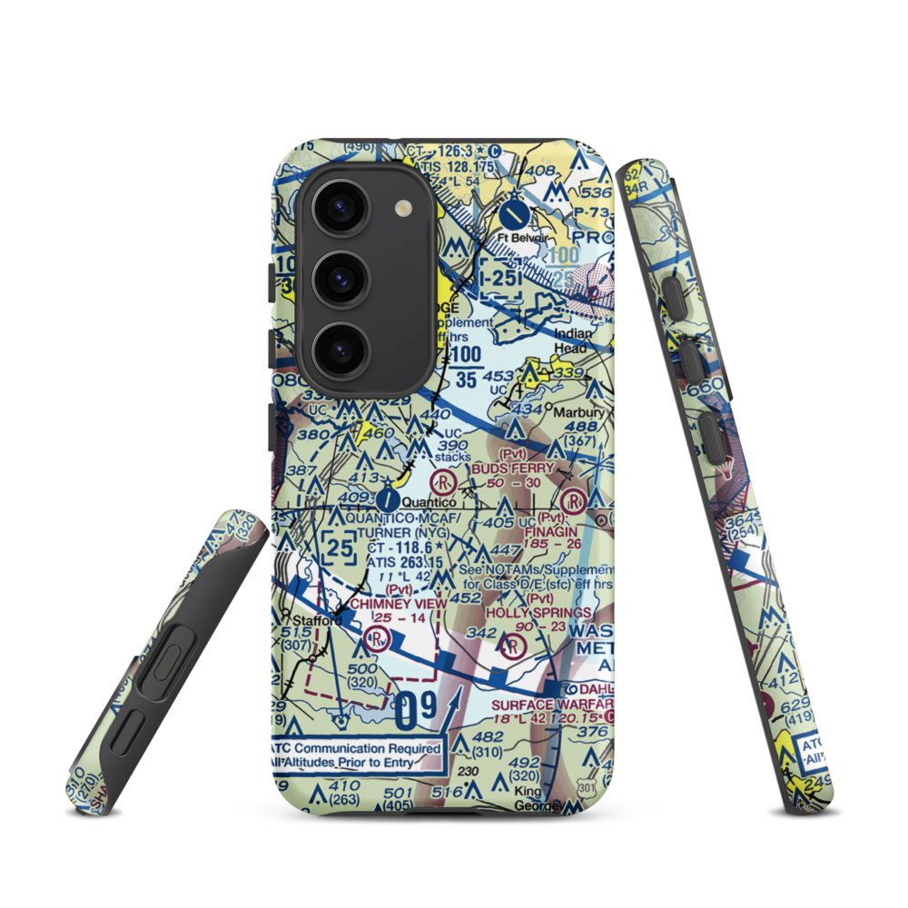 Buds Ferry Airport (MD39) VFR Sectional Samsung Phone Case Samsung Galaxy S23 model shown