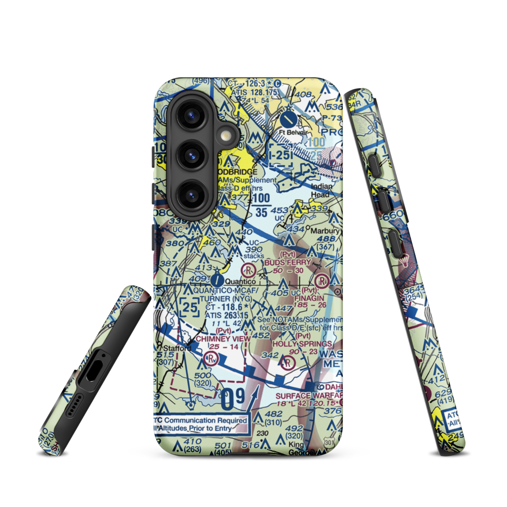 Buds Ferry Airport (MD39) VFR Sectional Samsung Phone Case Samsung Galaxy S24 model shown