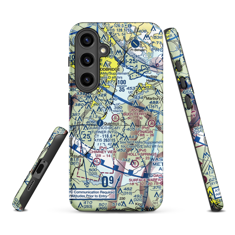 Buds Ferry Airport (MD39) VFR Sectional Samsung Phone Case Samsung Galaxy S24 Plus model shown