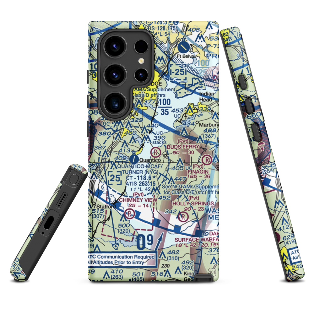 Buds Ferry Airport (MD39) VFR Sectional Samsung Phone Case Samsung Galaxy S24 Ultra model shown