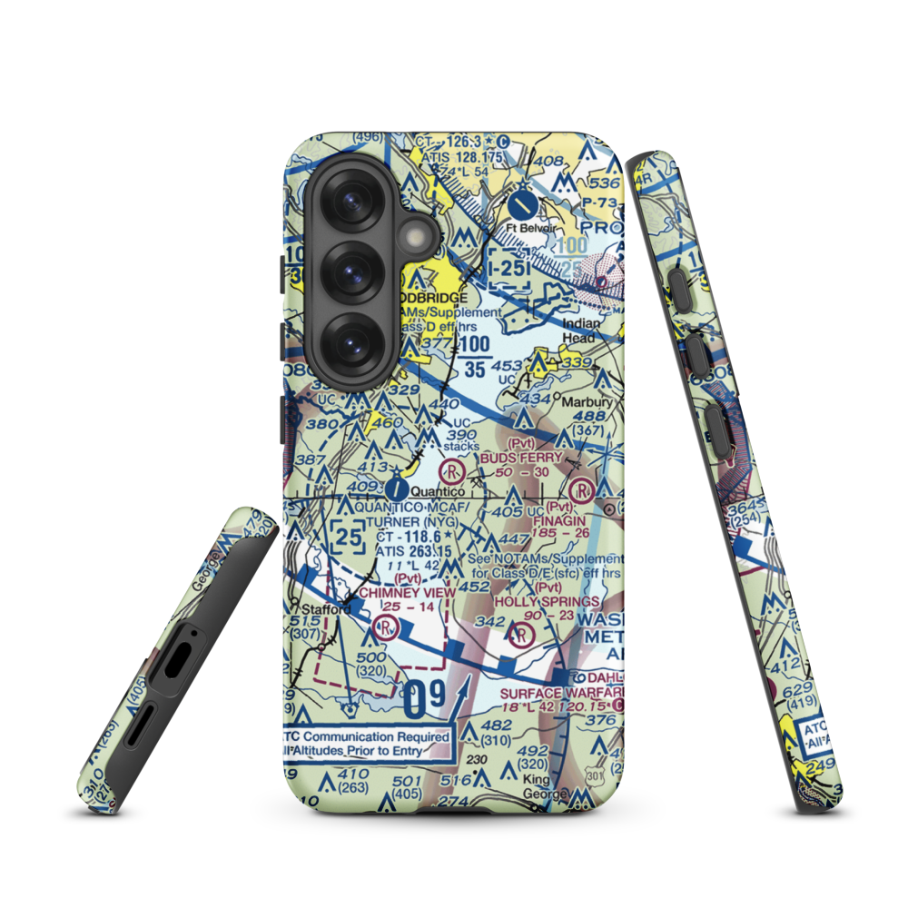 Buds Ferry Airport (MD39) VFR Sectional Samsung Phone Case Samsung Galaxy S25 model shown