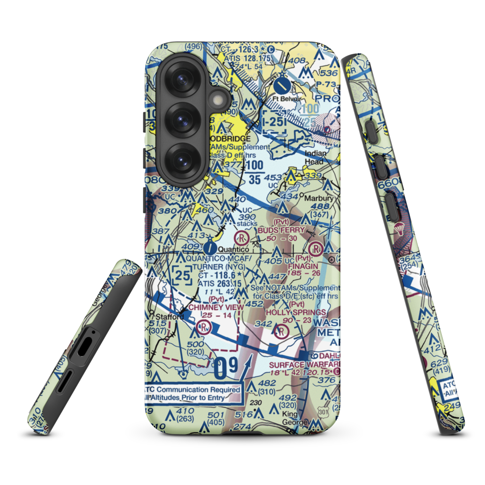 Buds Ferry Airport (MD39) VFR Sectional Samsung Phone Case Samsung Galaxy S25 Plus model shown