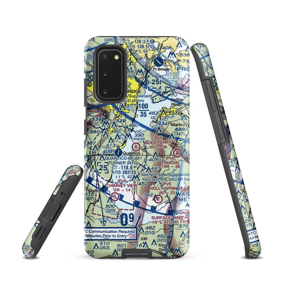 Buds Ferry Airport (MD39) VFR Sectional Samsung Phone Case Samsung Galaxy S20 model shown