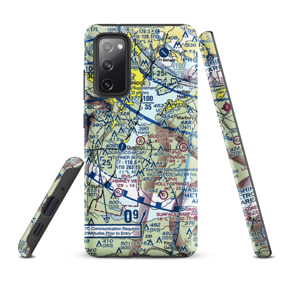Buds Ferry Airport (MD39) VFR Sectional Samsung Phone Case Samsung Galaxy S20 FE model shown