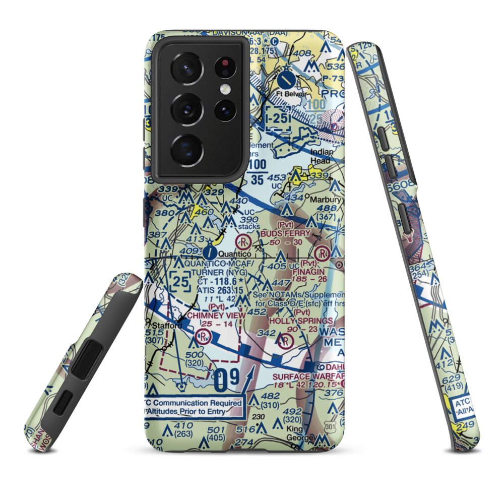 Buds Ferry Airport (MD39) VFR Sectional Samsung Phone Case Samsung Galaxy S21 Ultra model shown