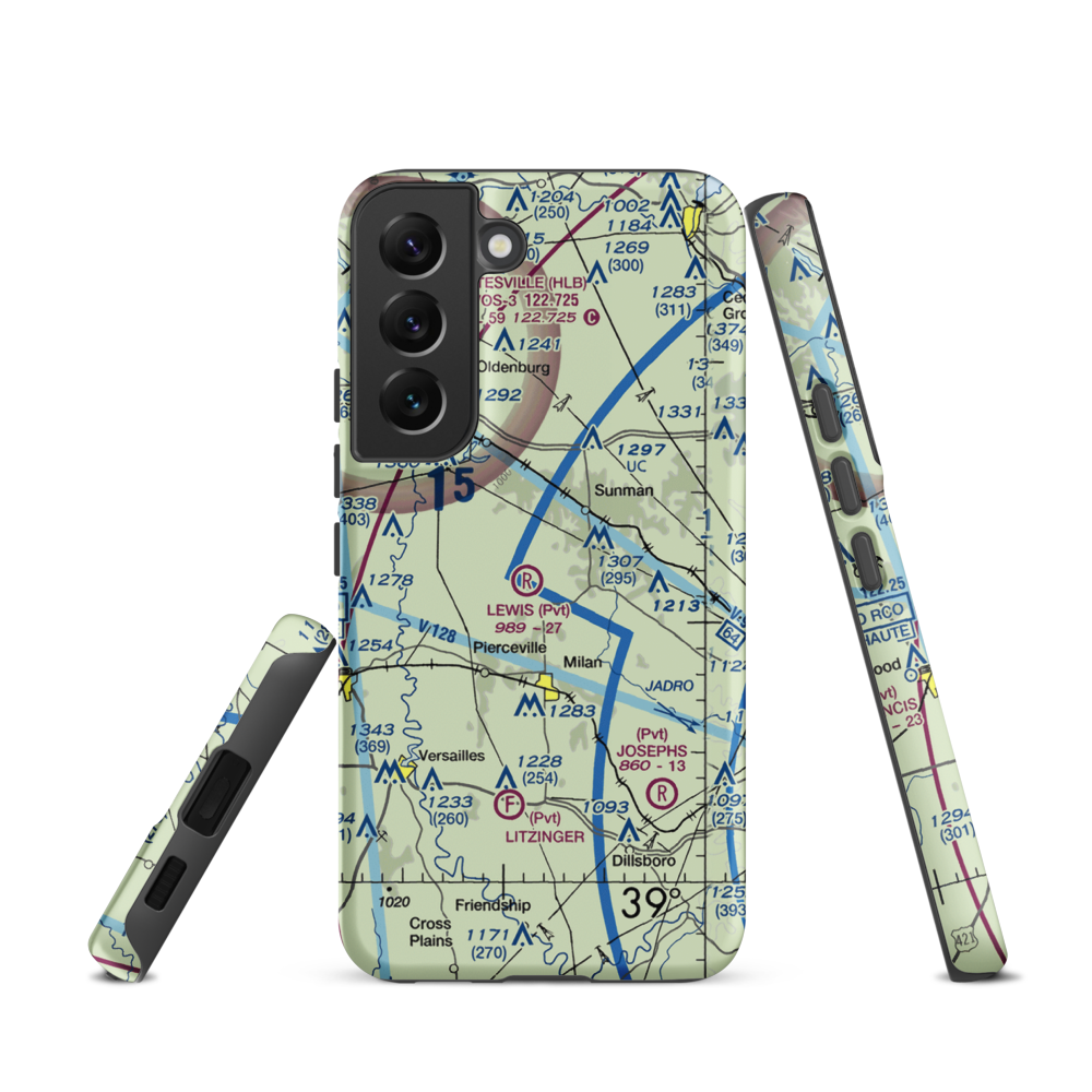 Buell Airport (II03) VFR Sectional Samsung Phone Case Samsung Galaxy S22 model shown
