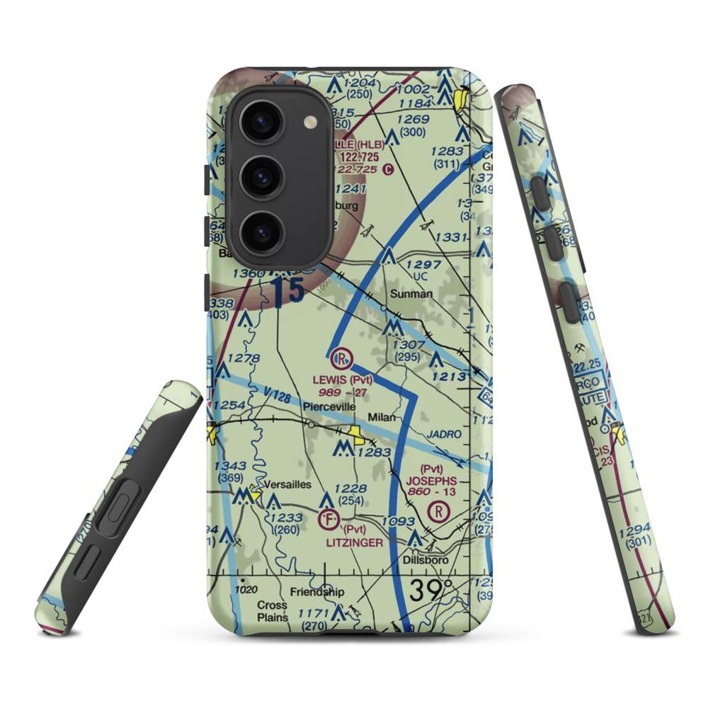 Buell Airport (II03) VFR Sectional Samsung Phone Case Samsung Galaxy S23 Plus model shown