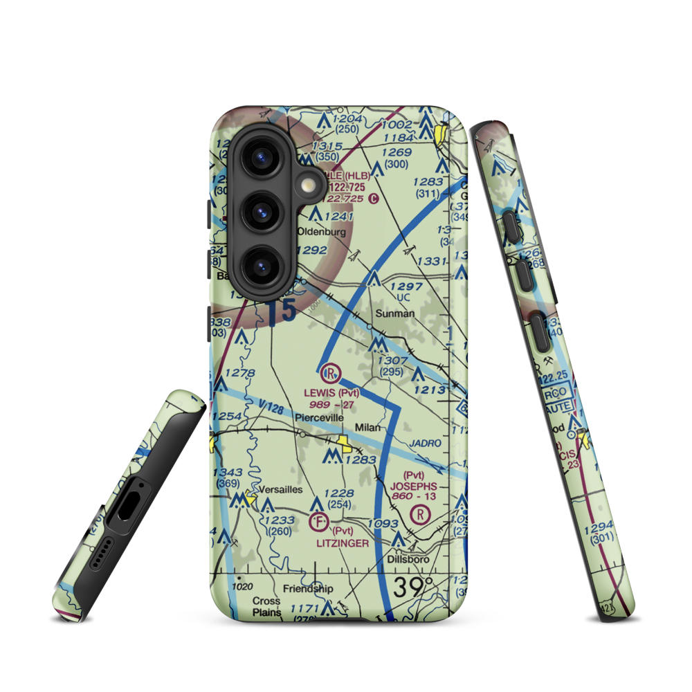 Buell Airport (II03) VFR Sectional Samsung Phone Case Samsung Galaxy S24 model shown