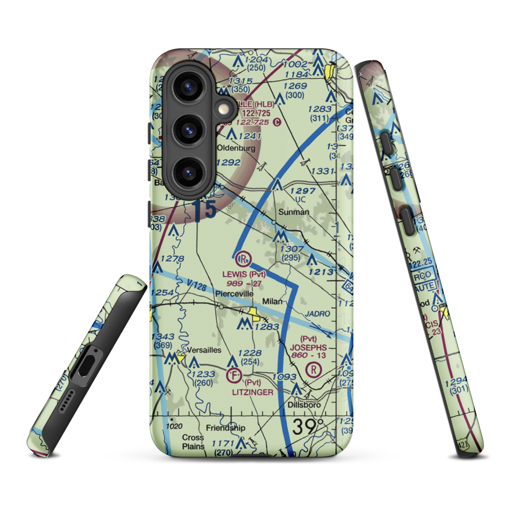Buell Airport (II03) VFR Sectional Samsung Phone Case Samsung Galaxy S24 Plus model shown