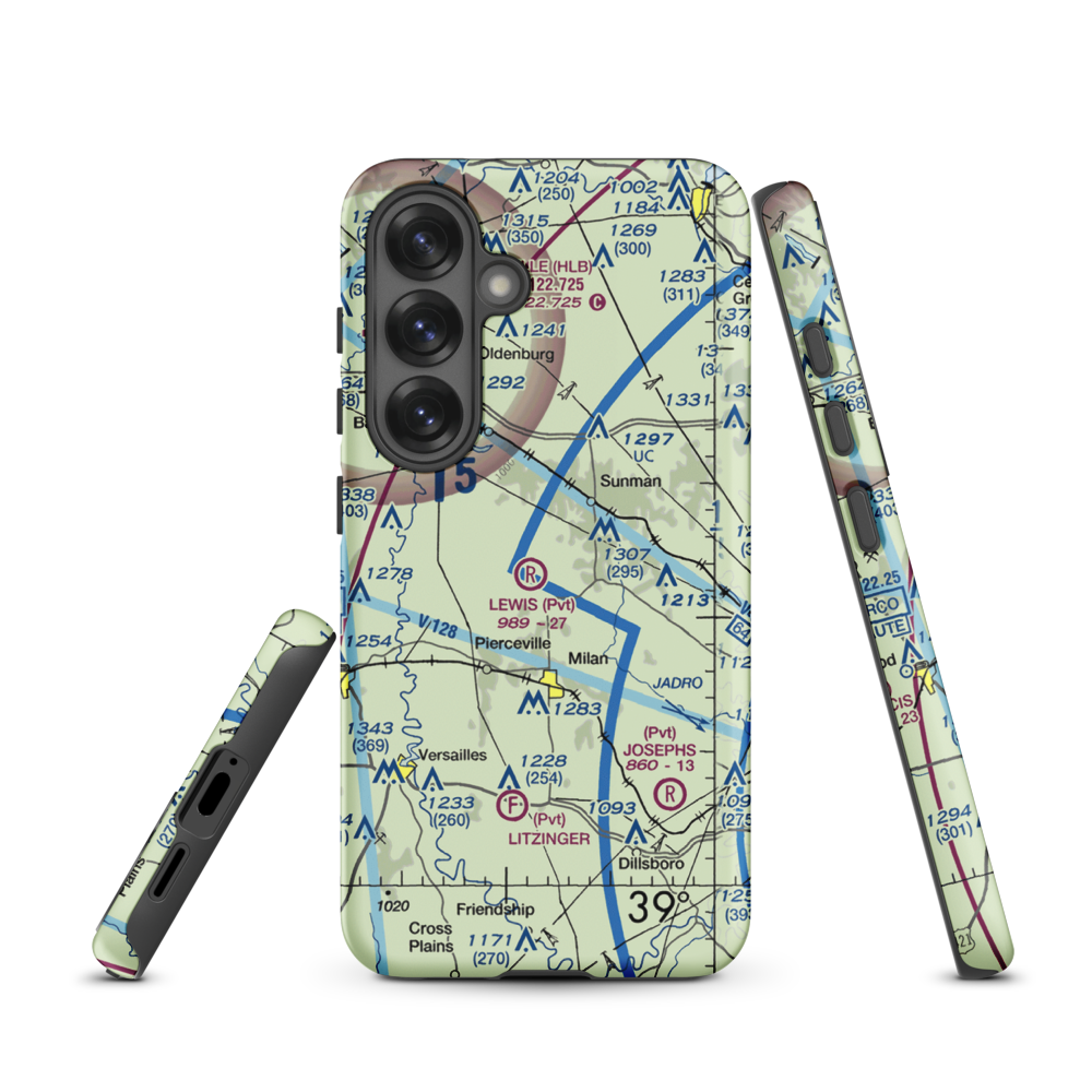 Buell Airport (II03) VFR Sectional Samsung Phone Case Samsung Galaxy S25 model shown