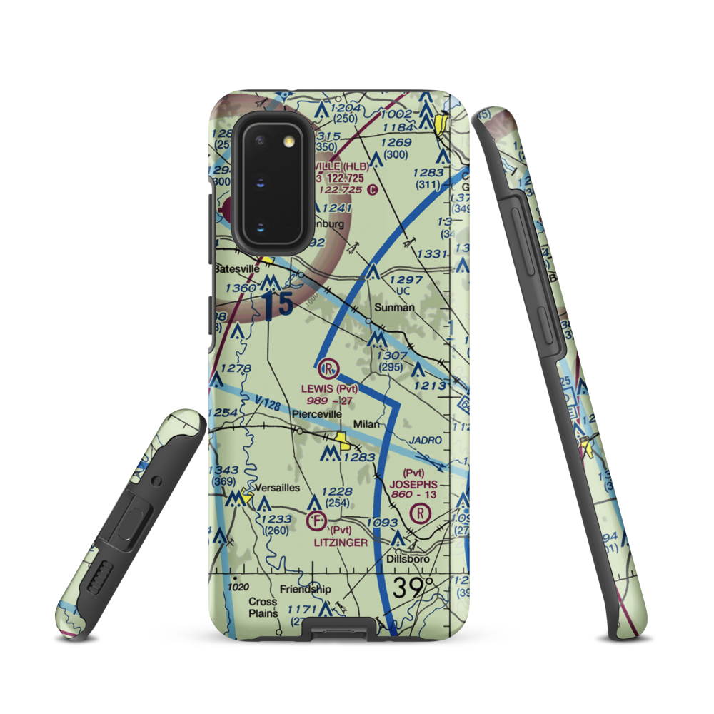Buell Airport (II03) VFR Sectional Samsung Phone Case Samsung Galaxy S20 model shown