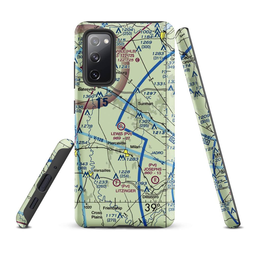 Buell Airport (II03) VFR Sectional Samsung Phone Case Samsung Galaxy S20 FE model shown
