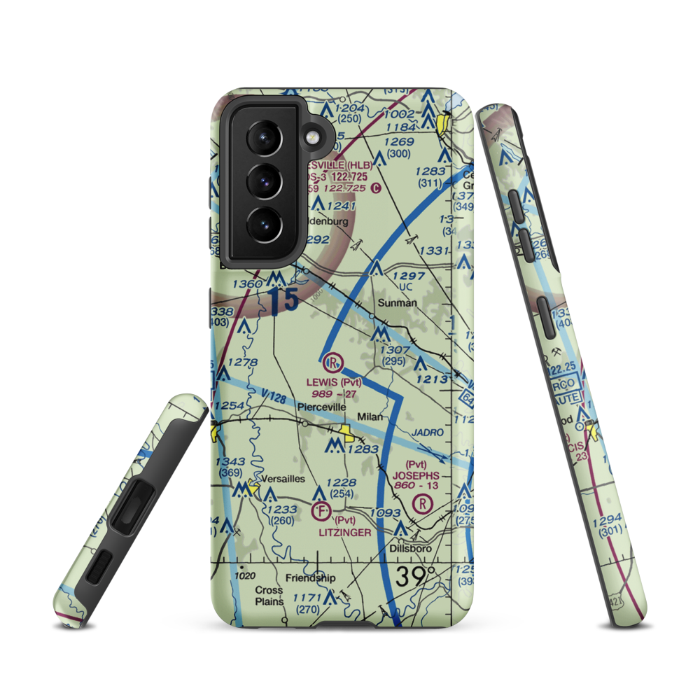 Buell Airport (II03) VFR Sectional Samsung Phone Case Samsung Galaxy S21 model shown