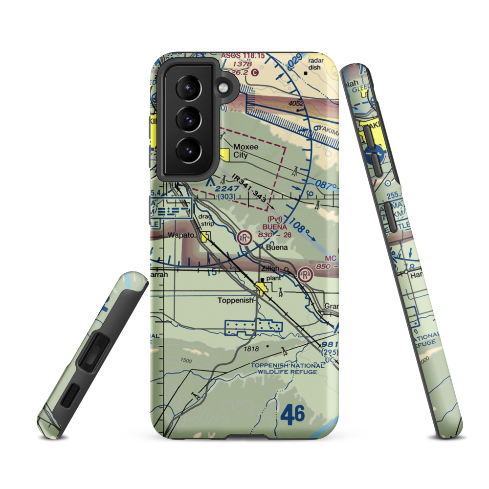 Buena Airport (WA97) VFR Sectional Samsung Phone Case Samsung Galaxy S21 FE model shown