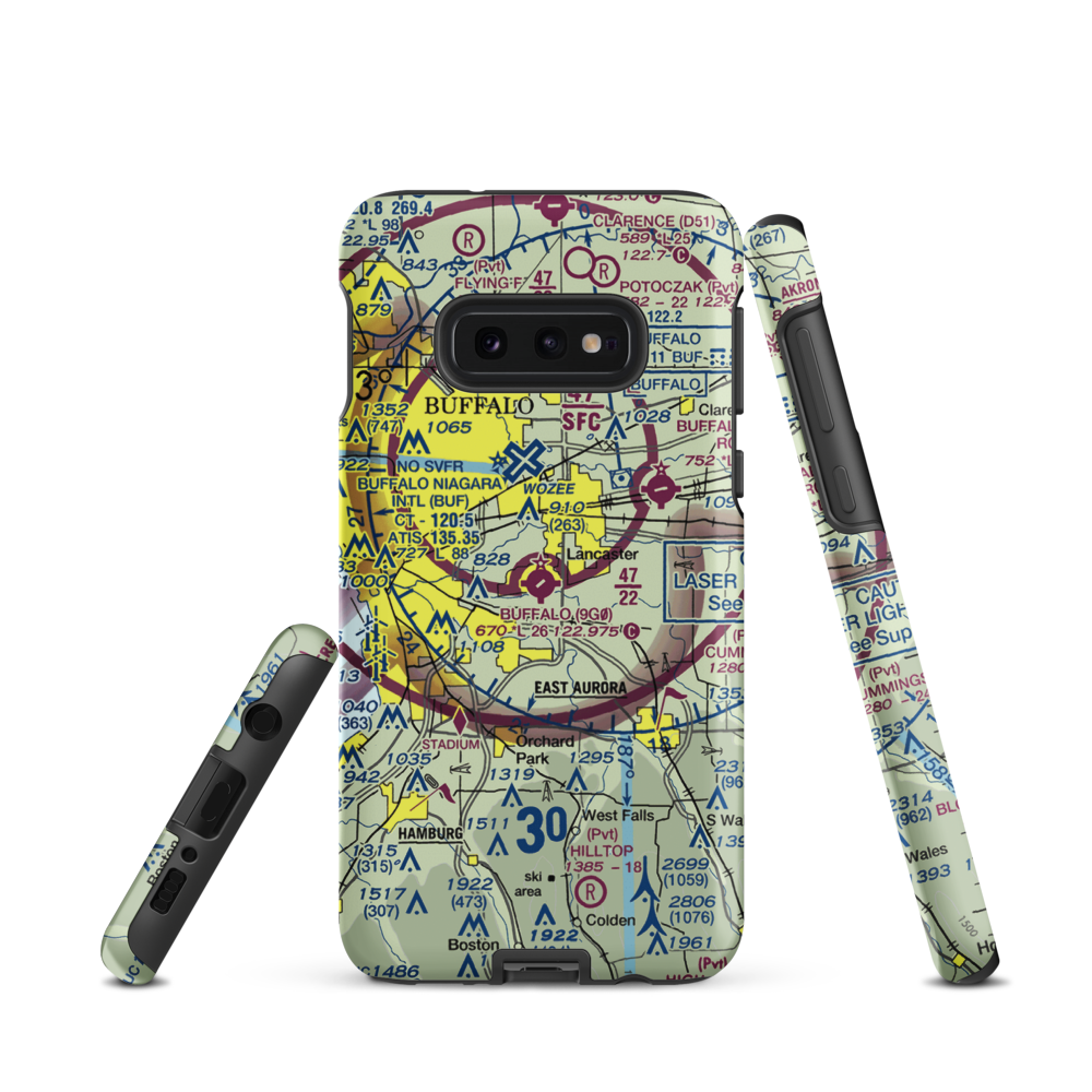 Buffalo Airfield (9G0) VFR Sectional Samsung Phone Case Samsung Galaxy S10e model shown