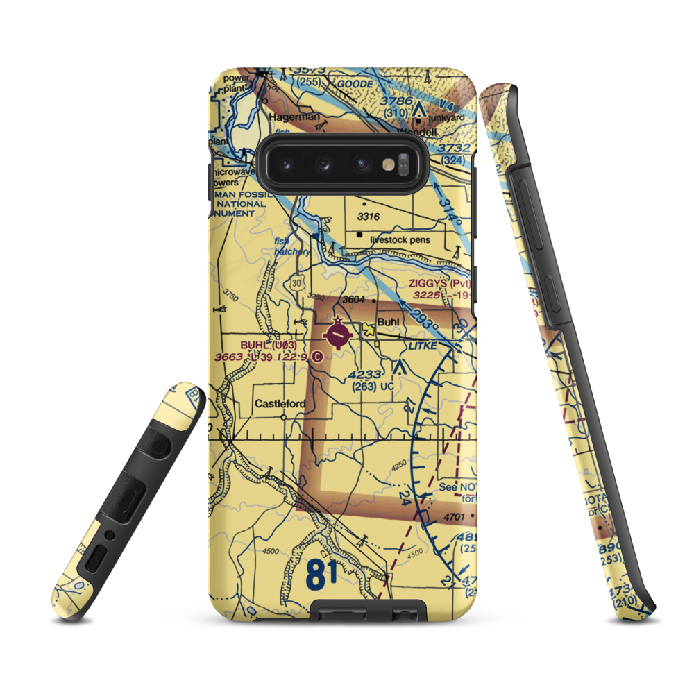 Buhl Municipal Airport (U03) VFR Sectional Samsung Phone Case Samsung Galaxy S10 Plus model shown