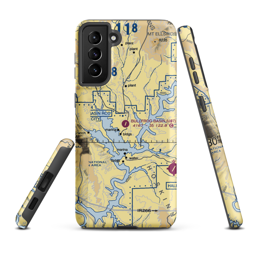 Bullfrog Basin Airport (U07) VFR Sectional Samsung Phone Case Samsung Galaxy S21 FE model shown