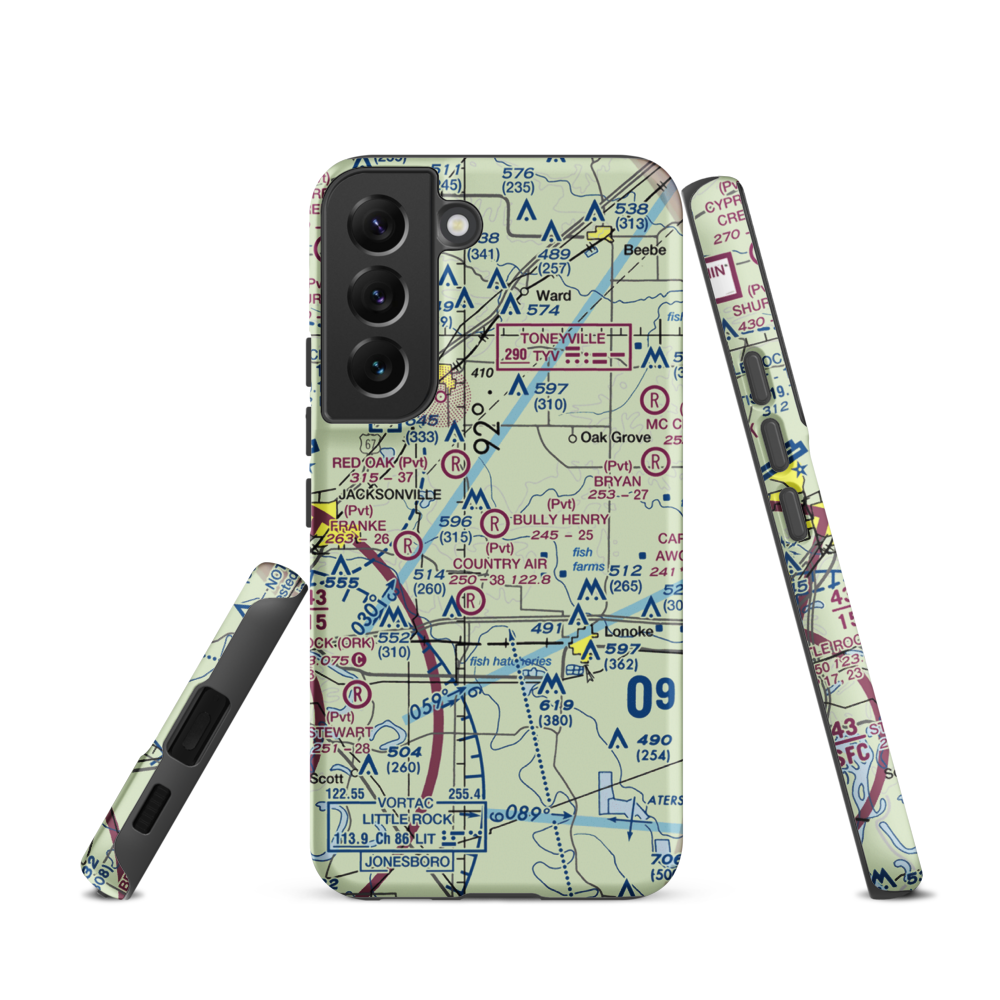 Bully Henry Airport (2AR0) VFR Sectional Samsung Phone Case Samsung Galaxy S22 model shown