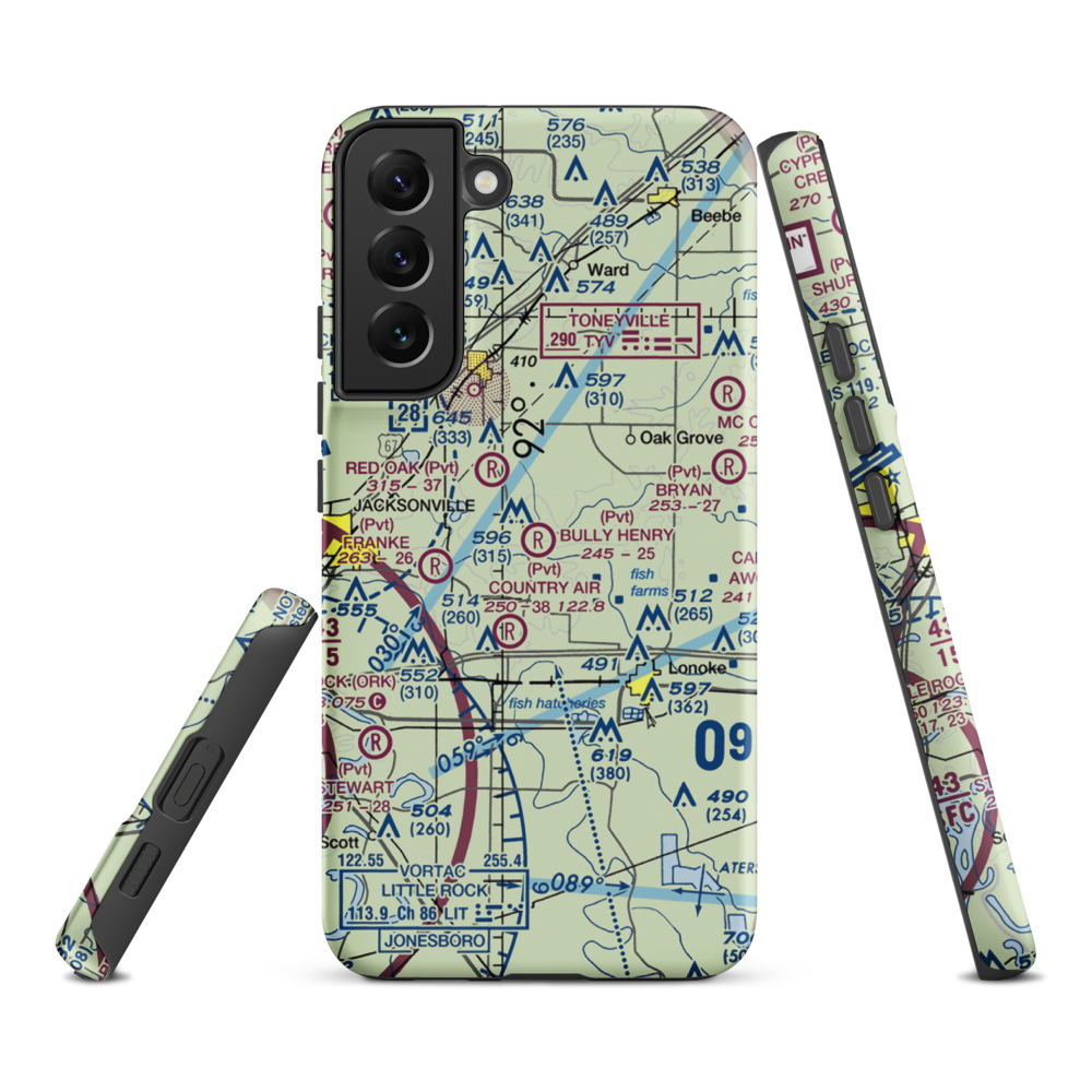 Bully Henry Airport (2AR0) VFR Sectional Samsung Phone Case Samsung Galaxy S22 Plus model shown