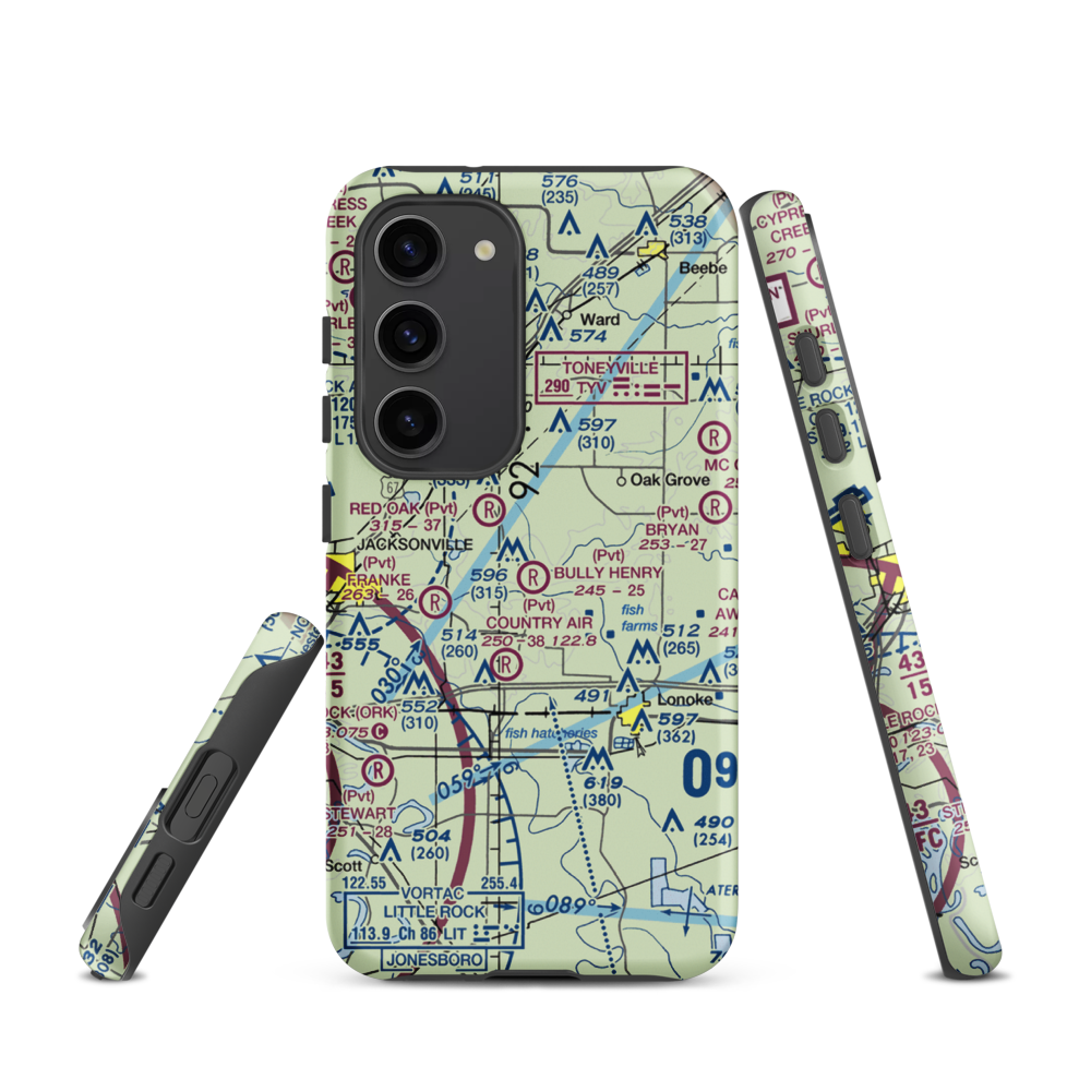 Bully Henry Airport (2AR0) VFR Sectional Samsung Phone Case Samsung Galaxy S23 model shown