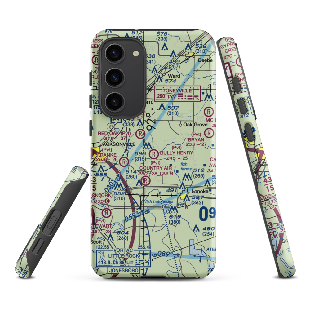 Bully Henry Airport (2AR0) VFR Sectional Samsung Phone Case Samsung Galaxy S23 Plus model shown