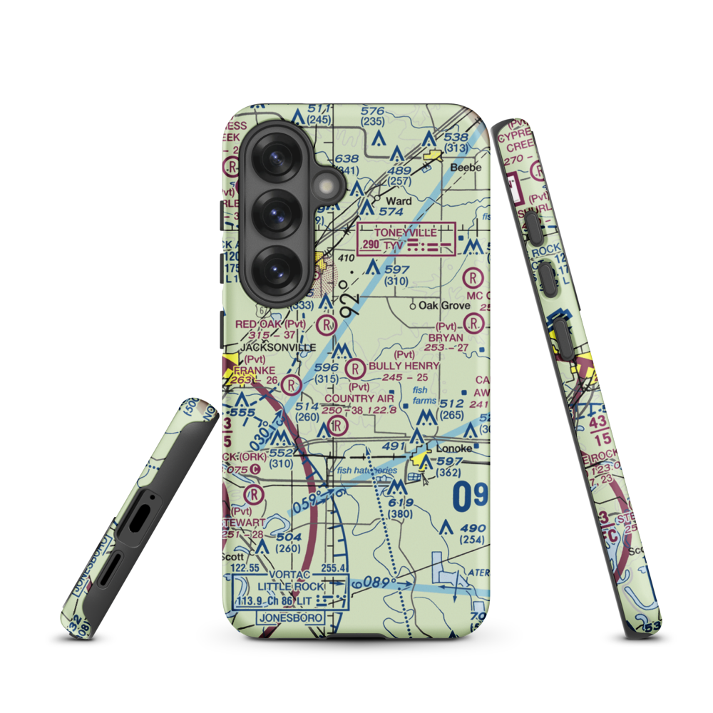 Bully Henry Airport (2AR0) VFR Sectional Samsung Phone Case Samsung Galaxy S25 model shown