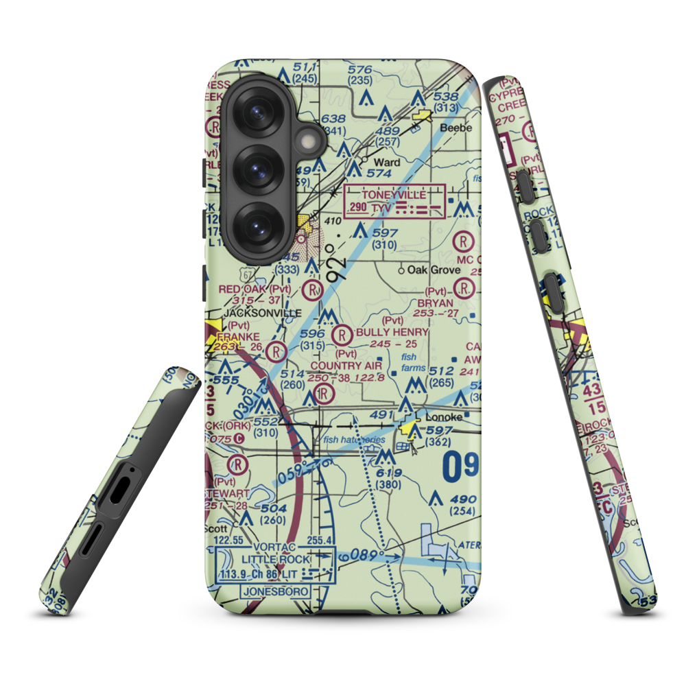 Bully Henry Airport (2AR0) VFR Sectional Samsung Phone Case Samsung Galaxy S25 Plus model shown