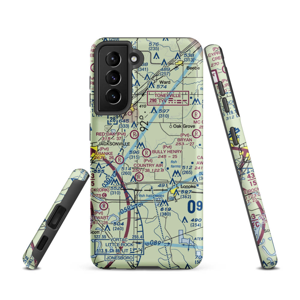 Bully Henry Airport (2AR0) VFR Sectional Samsung Phone Case Samsung Galaxy S21 model shown