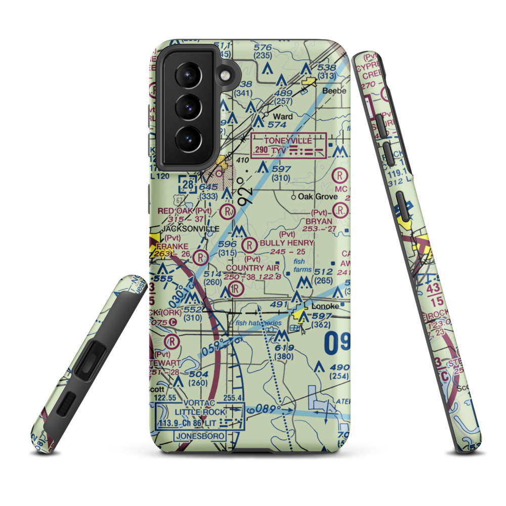 Bully Henry Airport (2AR0) VFR Sectional Samsung Phone Case Samsung Galaxy S21 FE model shown