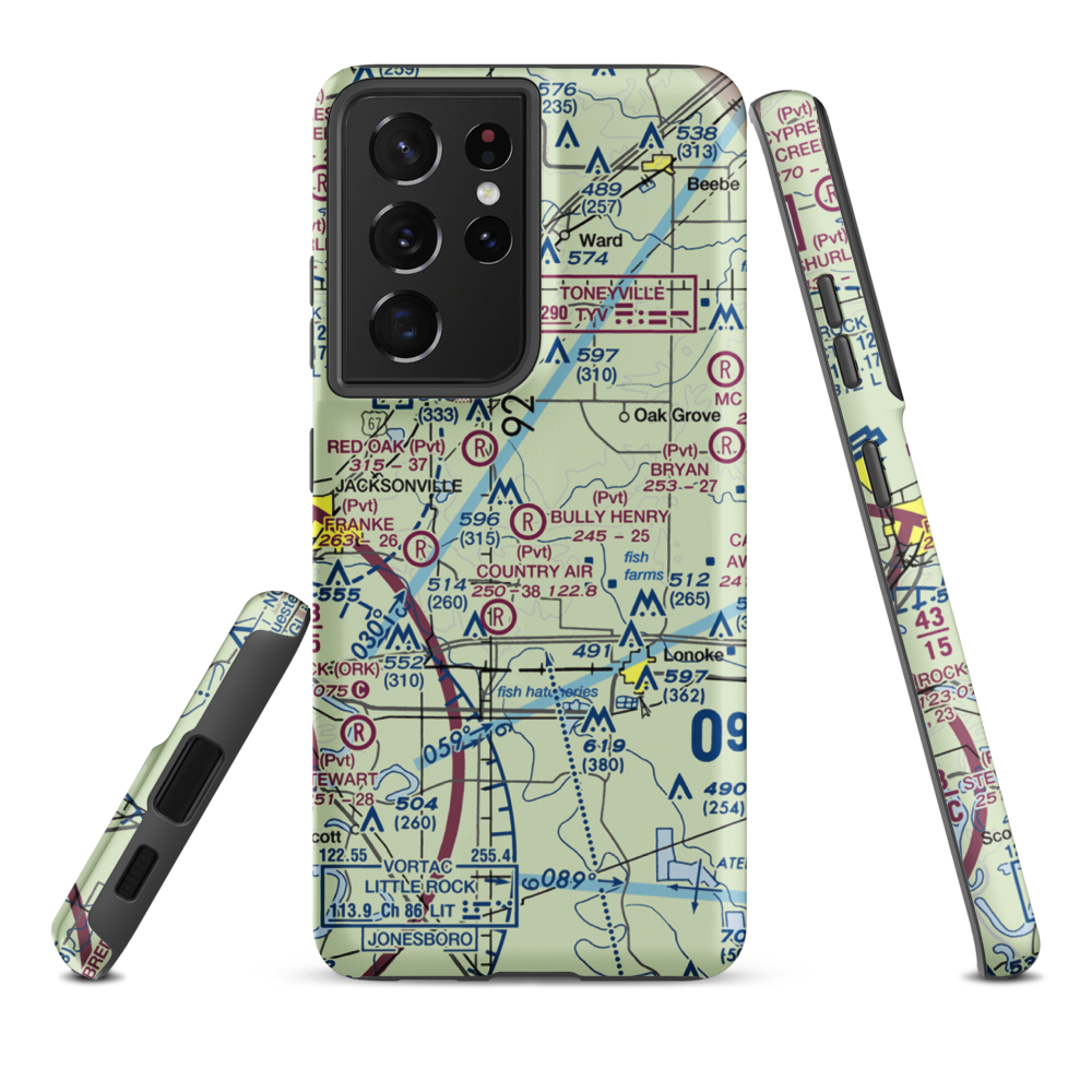Bully Henry Airport (2AR0) VFR Sectional Samsung Phone Case Samsung Galaxy S21 Ultra model shown